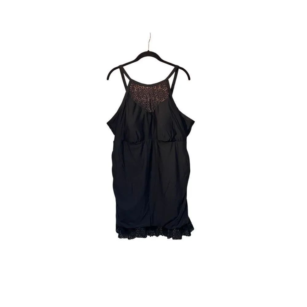 Apt 9 women’s black one piece swimsuit dress built-in bra S/3X